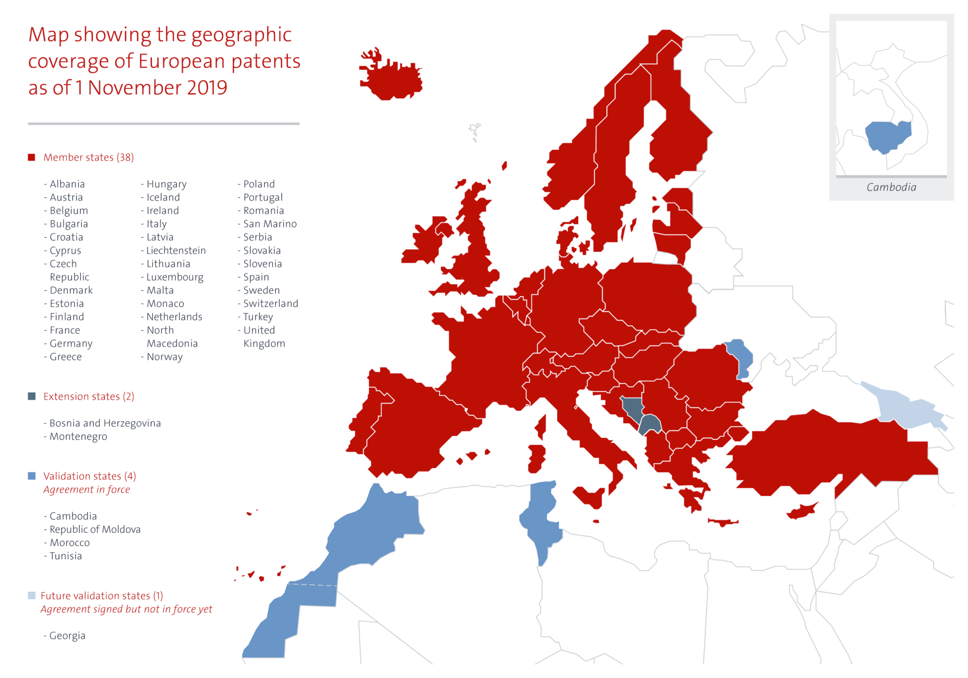 EPO Coverage Of European Patents Map As Of 1.11.2019 En 3 1920x1344 